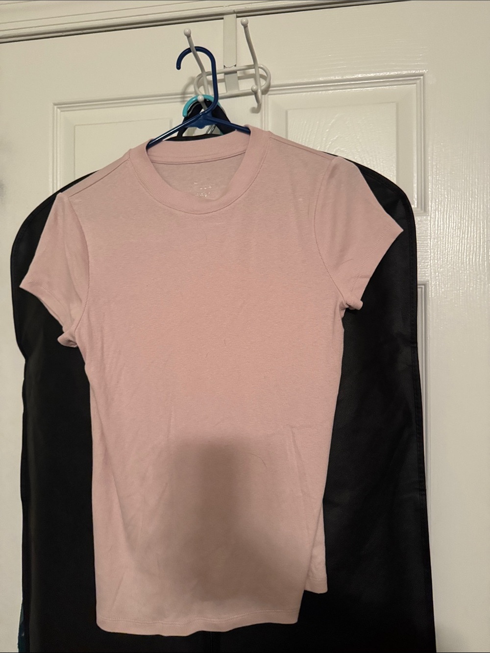 Basic Crew Neck Tee — Light Pink